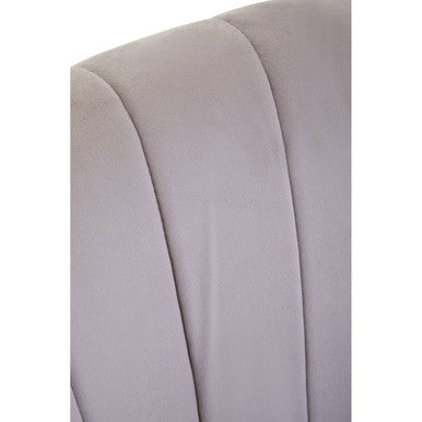 Mink Velvet Accent Chair with Black Legs and Padded Seat