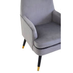 Grey Velvet Accent Chair with Padded Seat