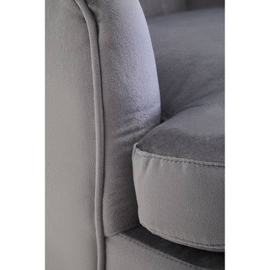 Grey Velvet Accent Chair with Padded Seat