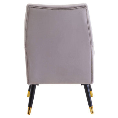 Mink Velvet Accent Chair with Wooden Legs and Padded Seat