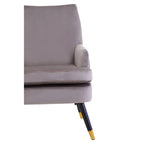 Mink Velvet Accent Chair with Wooden Legs and Padded Seat