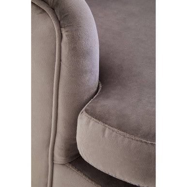 Mink Velvet Accent Chair with Wooden Legs and Padded Seat