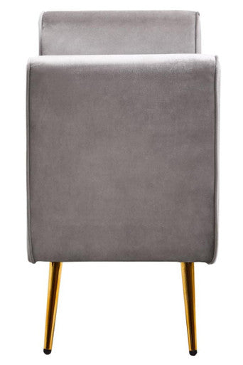 Grey Velvet Ottoman Storage Bench