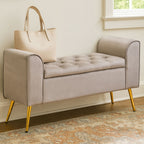 Mink Velvet Ottoman Storage Bench