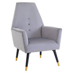 Grey Velvet Button Detail Chair