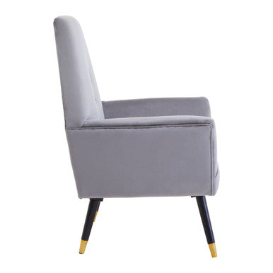Grey Velvet Button Detail Chair