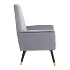 Grey Velvet Button Detail Chair