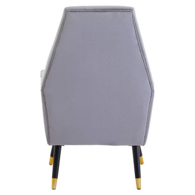Grey Velvet Button Detail Chair