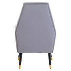 Grey Velvet Button Detail Chair