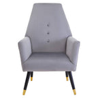 Grey Velvet Button Detail Chair