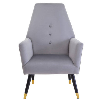 Grey Velvet Button Detail Chair