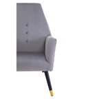 Grey Velvet Button Detail Chair