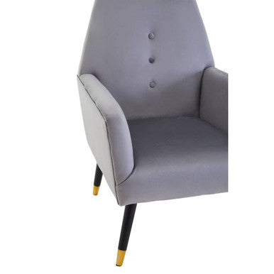 Grey Velvet Button Detail Chair