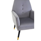 Grey Velvet Button Detail Chair