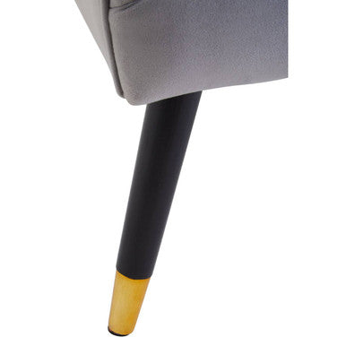 Grey Velvet Button Detail Chair