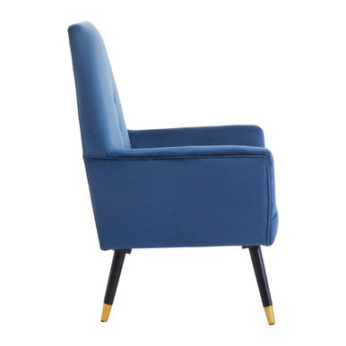 Midnight Blue Velvet Chair with Button Detail