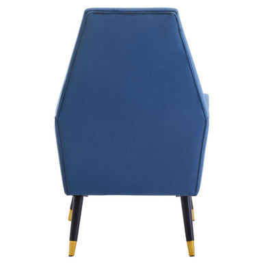 Midnight Blue Velvet Chair with Button Detail
