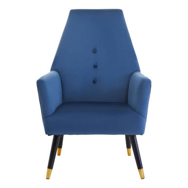 Midnight Blue Velvet Chair with Button Detail