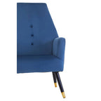 Midnight Blue Velvet Chair with Button Detail