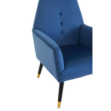Midnight Blue Velvet Chair with Button Detail