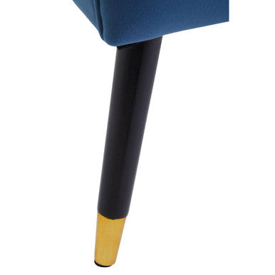 Midnight Blue Velvet Chair with Button Detail