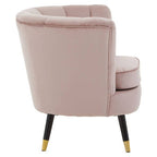 Dusky Pink Velvet Accent Chair with Channel Tufting