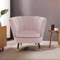 Dusky Pink Velvet Accent Chair with Channel Tufting
