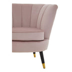 Dusky Pink Velvet Accent Chair with Channel Tufting