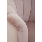 Dusky Pink Velvet Accent Chair with Channel Tufting
