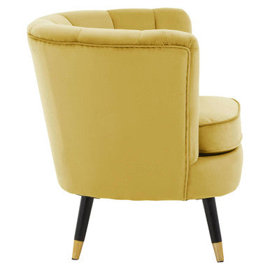 Pistachio Velvet Accent Chair with Channel Tufting