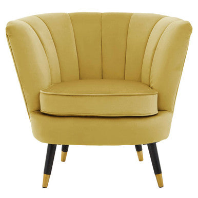 Pistachio Velvet Accent Chair with Channel Tufting