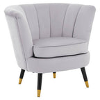Grey Velvet Shell Accent Chair