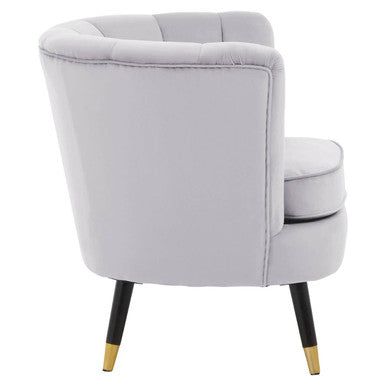 Grey Velvet Shell Accent Chair