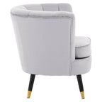 Grey Velvet Shell Accent Chair
