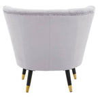 Grey Velvet Shell Accent Chair