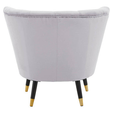 Grey Velvet Shell Accent Chair