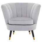 Grey Velvet Shell Accent Chair