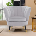 Grey Velvet Shell Accent Chair