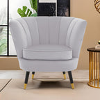 Grey Velvet Shell Accent Chair