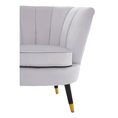 Grey Velvet Shell Accent Chair