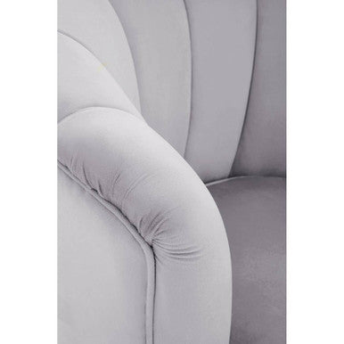 Grey Velvet Shell Accent Chair