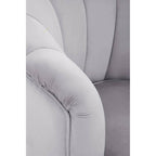 Grey Velvet Shell Accent Chair