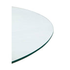 Clear Glass Top Round Dining Table with Black Wood Effect Metal Legs