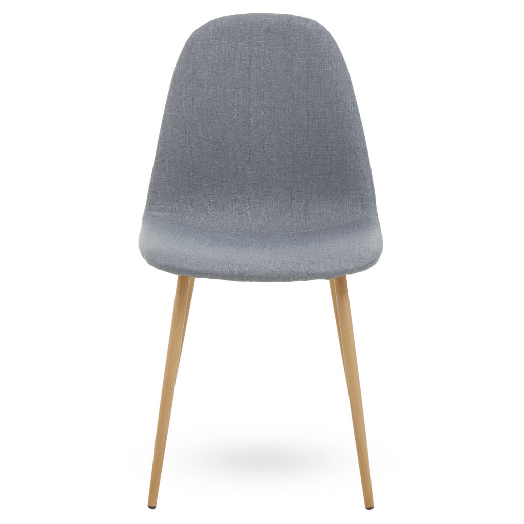 Grey Fabric Dining Chair with Wood Effect Legs