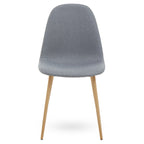 Grey Fabric Dining Chair with Wood Effect Legs