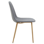 Grey Fabric Dining Chair with Wood Effect Legs