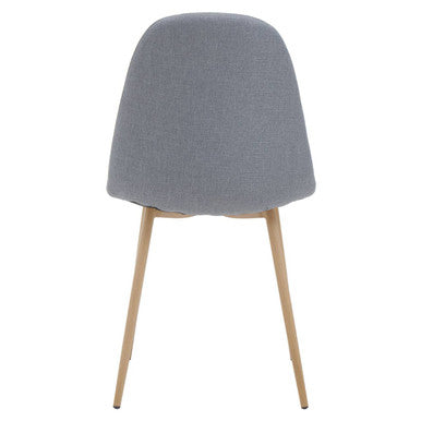 Grey Fabric Dining Chair with Wood Effect Legs