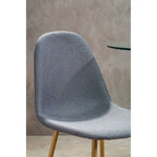 Grey Fabric Dining Chair with Wood Effect Legs