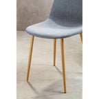 Grey Fabric Dining Chair with Wood Effect Legs