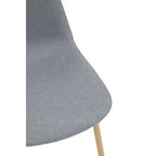 Grey Fabric Dining Chair with Wood Effect Legs